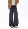 Jeans de pierna ancha estilo americano para hombre, nueva marca de moda 2026, pantalones largos casuales rectos holgados, pantalones de hombre vintage lavados