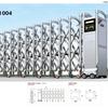 Puerta retráctil eléctrica de acero inoxidable, puerta eléctrica de aleación de aluminio, puerta retráctil eléctrica sin rieles, control remoto inteligente para fábrica.