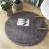 Tapete Redondo Tingimento Tie-Dye Cruzado Seda Lã Cor Sólida, Tapete Redondo de Chão Longo e Macio, Almofada para Cadeira de Cesta Suspensa, Tapete de Quarto ao Lado da Cama Venda por Atacado