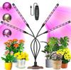 Lámpara LED con clip para plantas transfronterizas, lámpara de crecimiento para plantas suculentas de cuatro cabezales, lámpara de crecimiento de espectro completo con atenuación temporizada por USB