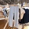 Pantalones casuales de tres botones con estampado de oso azul y ojales, estilo americano, estilo retro, para mujer, cintura holgada, para estar en casa