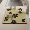 Mesa de Comedor Pequeña Fresca, Esterilla Aislante de Calor para Tazón y Plato de Barra de Mesa, Esterilla Absorbente de Agua de Secado Rápido Antideslizante para Mesa de Lavado, Esterilla Drenante de Diatomeas para Cocina
