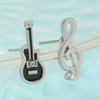 Moda Europeia e Americana Nicho Estilo Punk Fofo Liga de Zinco Gota de Óleo Diamante Brilhante Brincos de Guitarra Temperamento Versátil Brincos Clássicos