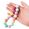 Cuentas Redondas Acrílicas Redondas de 8-16 mm Cuentas Sueltas Cuentas Chapadas Color Macarrón Cadena de Teléfono Móvil DIY Pulsera Joyería Accesorios para Ensartar