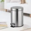 Contenedor de Basura de Acero Inoxidable de 5L con Pedal para Baño de Hotel Oficina Cubo de Basura con Pedal