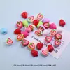 Cuentas acrílicas perforadas de media fresa con estampado colorido para cadenas de teléfono DIY, llaveros y materiales de accesorios