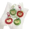 Ins Simulación de Penetración de Hielo Llavero de Manzana Versátil Corazón de Chica Colgante para Mochila Regalo para Novia Pareja Joyería al por Mayor