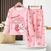 Pijama Infantil de Primavera y Otoño, Manga Larga y Pantalón Largo, Estilo Caricatura Lindo para Niñas, Estilo Holgado y Delgado para Niños, Ropa de Casa para Niños Mayores