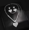 Juego de Collar y Aretes Transfronterizo Europeo y Americano para Novia Boda Simple Combinable Precioso Lujo Ligero Cadena Grabada Juego de Pedrería