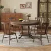 Mesa y Sillas de Comedor de Madera Maciza Estilo Americano, Juego de 1.2m para 4-6 Personas, Mesa Redonda de Madera de Fresno Blanco, Estilo Vintage, Adecuado para Hogares Pequeños