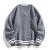 2025 Nuevo Cárdigan de Punto Oversize con Cuello de Béisbol, Botones, Bloques de Color, Estilo Japonés y Coreano, Ropa de Abrigo Unisex, de Moda