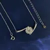 Collar Colgante de Plata de Ley S925 Corazón Floreciente para Mujer, Chapado en PT950, Collar de Moissanita de Color D de 0.50ct