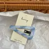 Nuevo Clip de BB Cuadros de Mezclilla Azul Estilo Coreano Pinza de Pelo de Moda Fresca para Flequillo de Frente Clip Lateral
