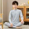 Conjunto de roupa íntima infantil Meninos Crianças médias e grandes roupas de outono terno de calça comprida adolescentes suéter de algodão suéter suéter terno de calça