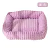 Cama nueva para mascotas, cama de forro polar a rayas para gatos, sofá cálido de invierno para mascotas, cama cómoda para perros, alfombrilla para gatos, cama para perros, colchoneta para cama de mascotas