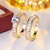 Anillos de Pareja Cuadrados de Circonita Diamante para Mujer Más Vendidos en Aliexpress, Joyería de Anillos de Comercio Exterior Más Vendida al por Mayor