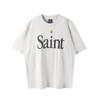 Camiseta de Verano de Manga Corta Lavada Vintage con Estampado Crackle de Personaje Animado Saint Xxx Stb para Hombres y Mujeres