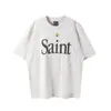 Anime Japonés Europeo y Americano Y2K Nuevo Mundo Estampado Algodón Letras Graffiti Suelta Camiseta de Manga Corta para Hombre y Mujer Peso 220