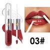 Julystar Labial Fácil de Colorear Doble Cara Espejo Brillo de Labios Maquillaje Multicolor Larga Duración No se Pega a la Taza Brillo de Agua Aceite para Labios Brillo de Labios