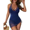 2027 Traje de baño de una pieza de comercio exterior europeo para mujer, que oculta la barriga, adelgazante, ajustado, con recorte, Bestseller de Amazon, Traje de baño transfronterizo