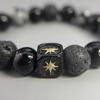 Pulsera de Cuentas Estrella Mang Dorada para Hombre Roca Volcánica Avanzado Nuevo Diseño de Cuentas Color Sin Diseño Accesorios Versátiles Joyería