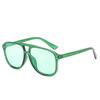 Lentes para hombre de montura grande, gafas de sol de color jalea, gafas de sol de doble puente, gafas de sol de tendencia europea y americana X5181