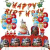 Vajilla de Cumpleaños Temática Nezha Fiesta Bandeja de Papel Nezha Vaso de Papel Mantel Desechable Mantel Estilo Chino Decoración de Cumpleaños