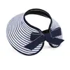 Sombrero de Sol Francés Estilo 2026 Inspirado en Chanel, Sombrero Casual Plegable Ligero de Ala Ancha, Sombrero de Paja Abierto con Rayas de Piano