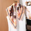 Lenço Quadrado Elegante Floral 70cm para Mulheres, Lenço de Seda Suave e Gracioso, Novo Lenço Decorativo Versátil de Primavera e Verão, Lenço de Pescoço para Mulheres