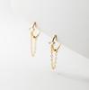 Pendientes Nalan S925 de plata brillante con hebilla de diamante cuadrado, estilo coreano, temperamento geométrico, joyería retro francesa M02138