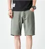Pantalones cortos de mezclilla blanca ligeros de verano para hombre, entrepierna de 5 pulgadas, pantalones de longitud media modernos estilo coreano, moda de alta gama