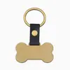 Chaveiro Criativo Vazado Patinha de Cachorro Osso Aço Inoxidável Pingente Couro Metal Placa de Nome de Animal de Estimação Pingente Venda Quente Transfronteiriça