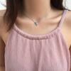 Antiguo Gato Ning Lágrimas de Sirena Azules Cadena Clavícula para Mujer Estilo Coreano Simple Colgante Corto Estilo Mori Fresco Collar Espuma de Sirena