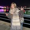 Versão Coreana 2025 Novo Cachecol Listrado Mohair High-End Inverno Espessado À Prova de Frio Quente Versátil Xale Aquecedor de Pescoço