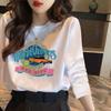Invierno Dulce y Fresco Estilo Universitario Anime Dibujos Animados Manga Larga Algodón Holgado Sudadera Camiseta Transfronteriza Camiseta Básica para Mujer