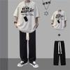 Terno de Manga Curta para Meninos, Conjunto Esportivo Ins de Duas Peças, Camiseta e Calça, Terno Casual Fino Masculino
