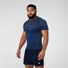 Camiseta Deportiva para Hombre Youngla Mallas para Músculos y Fitness Jogging Exterior Secado Rápido Transpirable Elástico Top de Manga Corta