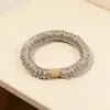 Goma para el pelo de satén plisada de alta elasticidad, color liso simple, banda para el pelo que no daña, adecuada para ir al trabajo, cuerda pequeña de seda mate para el pelo para mujer