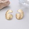 Pendientes Retro Franceses Textura Geométrica Irregular Temperamento Vintage Exagerados Pendientes de Otoño e Invierno Lujo Ligero Sentido de Alta Gama