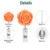 Abs Flor de Color Resina Flor de Rosa Artificial Hebilla de Fácil Extracción Retráctil Carrete para Insignia de Fácil Extracción Hebilla de Fácil Extracción