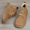 Zapatos de Cuero Ligeros con Cordones de Piel de Primera Capa para Hombre, Zapatos Casuales para Exteriores, Zapatos de Cuero de Moda con Suela Blanda para Hombre