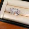 Anillo Abierto de Perla Hueca con Circonita, Anillo de Estilo de Nicho de Gama Alta, Personalidad Minimalista, Joyería de Moda al por Mayor