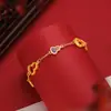 Vietnam Shajin Antigo Fa Esmalte Dourado Seis Cabaças Pulseira Latão Banhado a Ouro Azul Queimado Fulu Duplo Completo Pulseira