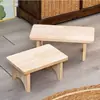 Banqueta de madera maciza para cambiarse los zapatos en la entrada, adecuada para uso doméstico, rectangular, hecha de madera anticorrosión, banco largo de jardín estilo nórdico, banco simple para ponerse los zapatos