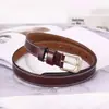 Nuevo Cinturón de Cuero para Mujer Estilo Transfronterizo con Hebilla de Pin Simple, Cinturón Delgado para la Cintura, Cinturón Decorativo de Cuero Genuino, Se Puede Estampar con Logo
