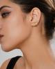Europa y Estados Unidos transfronterizo caliente latón chapado en oro real moda incrustado circonita estrellas pentagonales pendientes elegantes para mujer traje