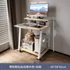 Escritorio de oficina de madera maciza, pequeño escritorio móvil para estudiar, mesa de escritorio para escribir, adecuado para apartamentos pequeños, dormitorios y como mesita de noche o escritorio para computadora
