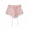 Shorts Esportivo de Contraste de Cor Versátil Feminino Novo Cintura Baixa Cordão Reto Casual Hot Pants S21023