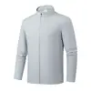 Cardigan Esportivo de Alta Qualidade para Primavera e Outono, Jaqueta Fina para Homens e Mulheres, Gola Alta Casual, Zíper Elástico, Blusa de Equipe Casual com Forro de Fleece