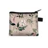 Monedero floral para mujer, tarjetero portátil, monedero, llavero, tarjetero, pequeño cuadrado
